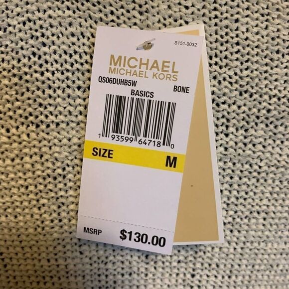 MICHAEL Michael Kors Ivory Open Front Fringe Hem Knit Cardigan - Picture 5 of 5